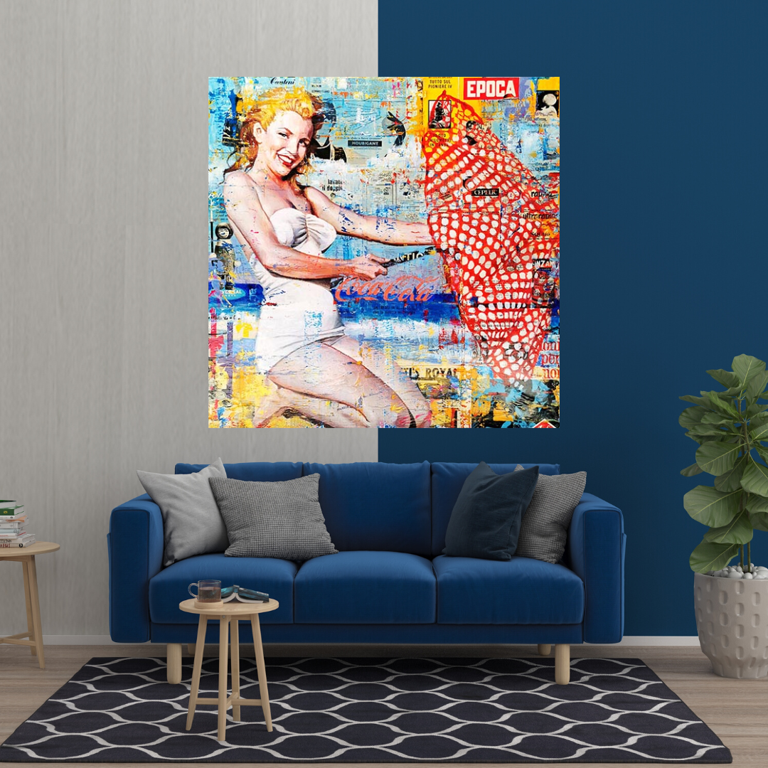 ChandeliersDecor.com-Wall Posters-Beach Lovers: Marilyn Poster Unmatched Beach Vibes