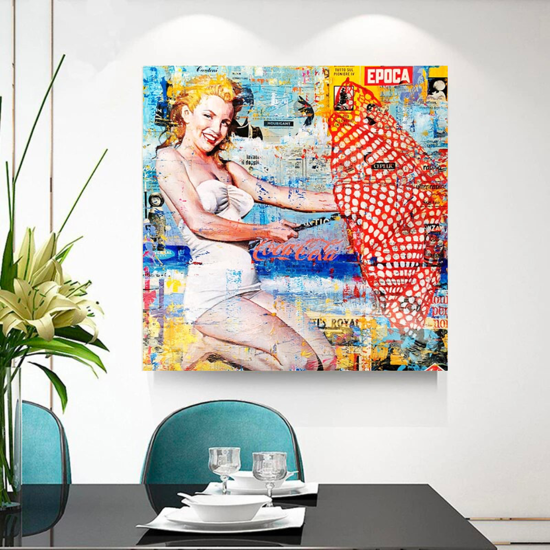 ChandeliersDecor.com-Wall Posters-Beach Lovers: Marilyn Poster Unmatched Beach Vibes