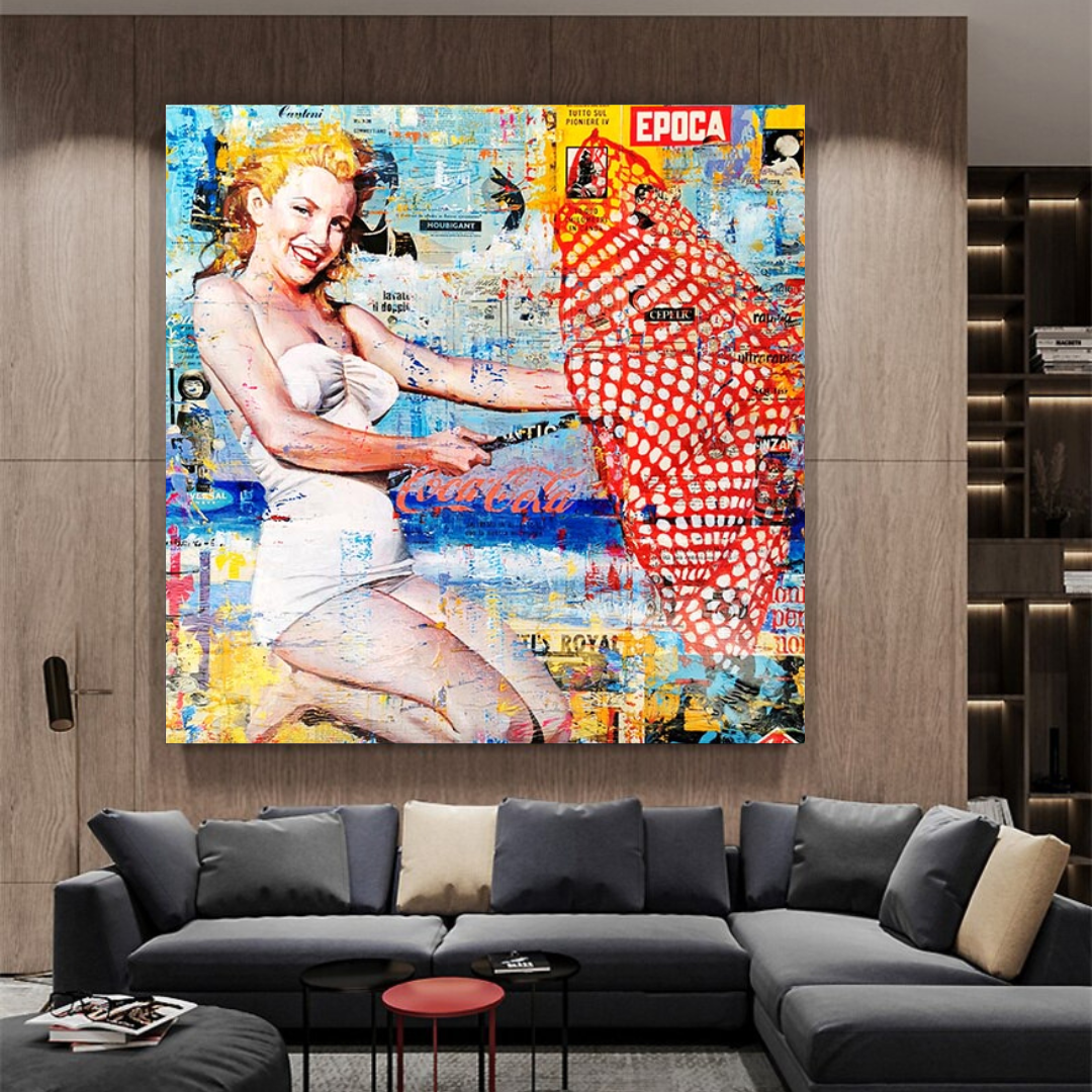 ChandeliersDecor.com-Wall Posters-Beach Lovers: Marilyn Poster Unmatched Beach Vibes