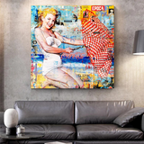 ChandeliersDecor.com-Wall Posters-Beach Lovers: Marilyn Poster Unmatched Beach Vibes