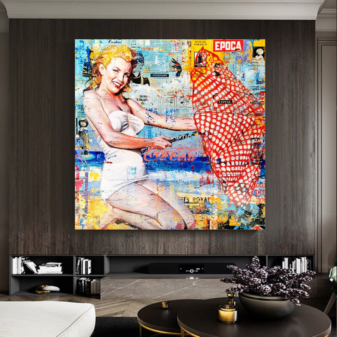 ChandeliersDecor.com-Wall Posters-Beach Lovers: Marilyn Poster Unmatched Beach Vibes