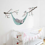 ChandeliersDecor.com-Home Decor Decals-Bear Reading Book on Hammock Wall Stickers - Decal for Book Lovers