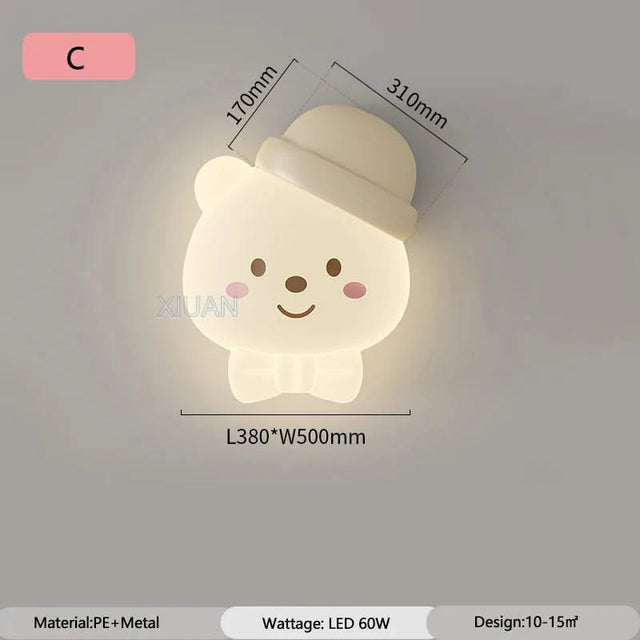 Bear Sleeping in Moon Cap Ceiling Light for Kids Room-ChandeliersDecor.com