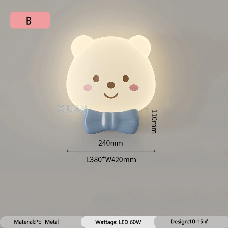ChandeliersDecor.com-Kids Room Nursery Lighting-Bear Sleeping in Moon Cap Ceiling Light for Kids Room