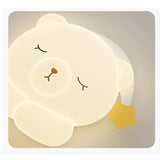 ChandeliersDecor.com-Kids Room Nursery Lighting-Bear Sleeping in Moon Cap Ceiling Light for Kids Room
