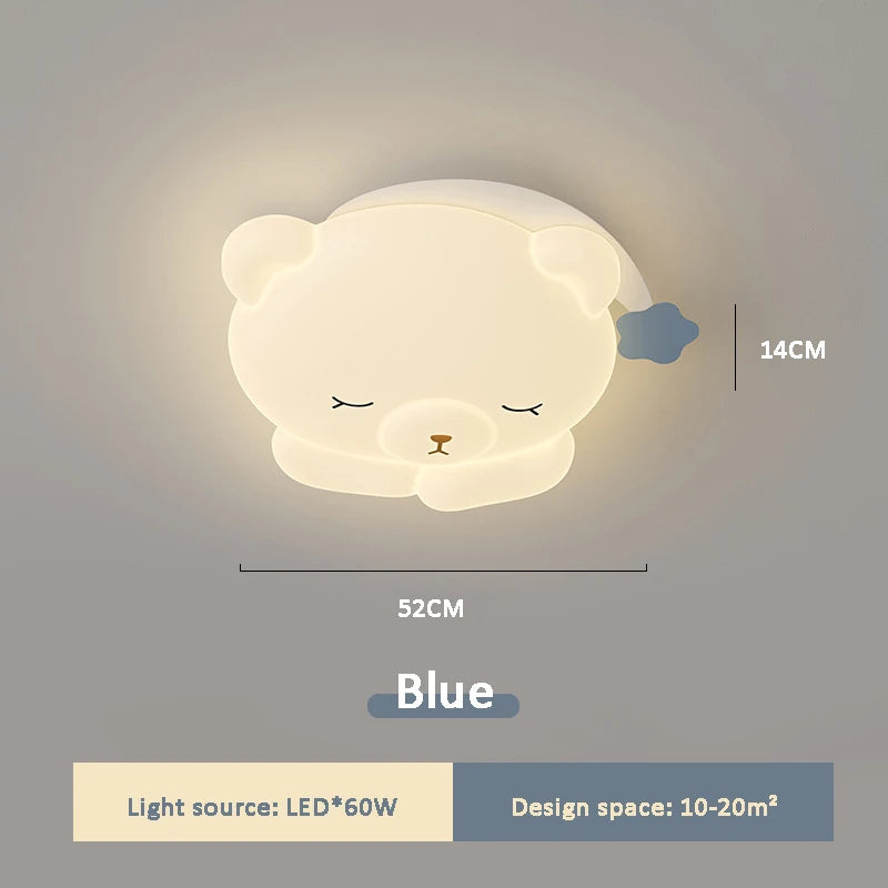 ChandeliersDecor.com-Kids Room Nursery Lighting-Bear Sleeping in Moon Cap Ceiling Light for Kids Room