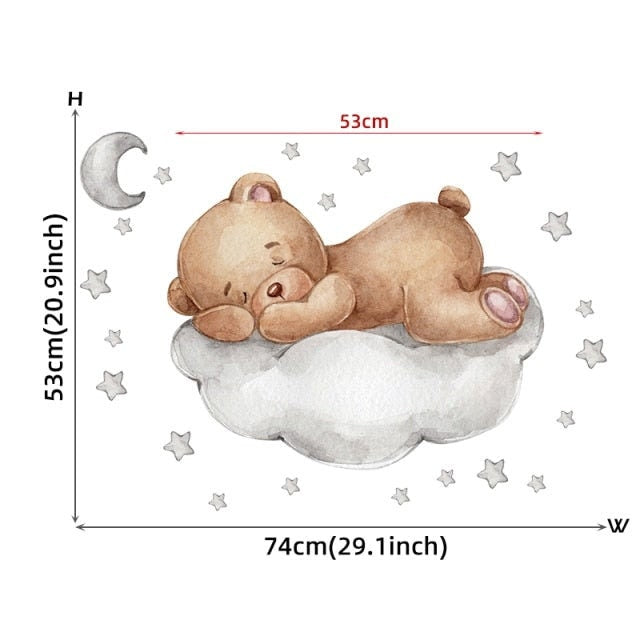ChandeliersDecor.com-Home Decor Decals-Bear Wall Stickers for Baby Boys Room Kids Gifts