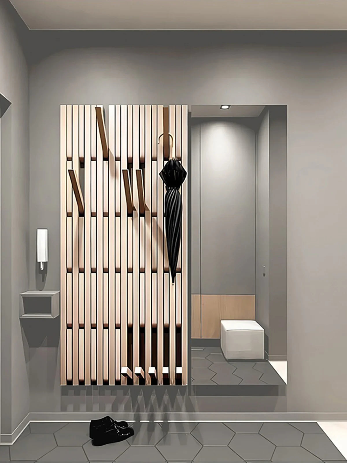 ChandeliersDecor.com-Drying Racks & Hangers-Beech Wood Piano Wall Hanging Coats Organiser