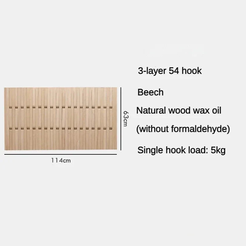 ChandeliersDecor.com-Drying Racks & Hangers-Beech Wood Piano Wall Hanging Coats Organiser