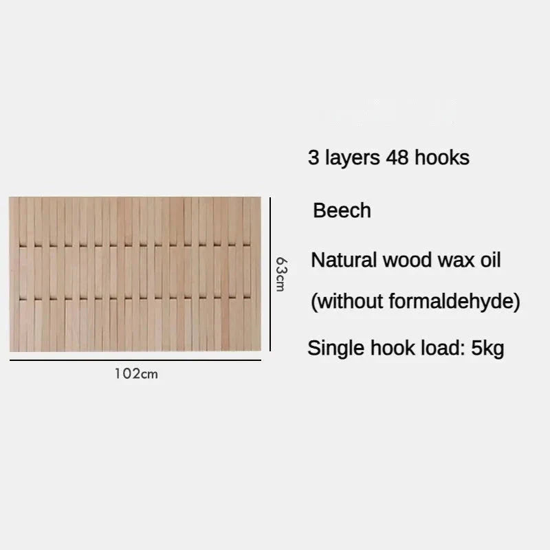 ChandeliersDecor.com-Drying Racks & Hangers-Beech Wood Piano Wall Hanging Coats Organiser