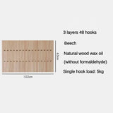 ChandeliersDecor.com-Drying Racks & Hangers-Beech Wood Piano Wall Hanging Coats Organiser
