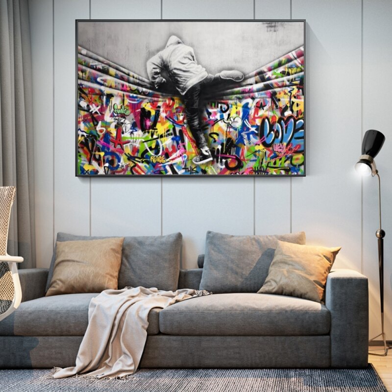 ChandeliersDecor.com-Banksy Wall Poster-Behind the Curtain Poster: Banksy Magic!