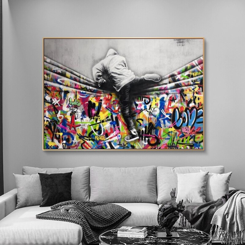 ChandeliersDecor.com-Banksy Wall Poster-Behind the Curtain Poster: Banksy Magic!