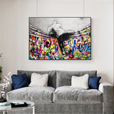 ChandeliersDecor.com-Banksy Wall Poster-Behind the Curtain Poster: Banksy Magic!