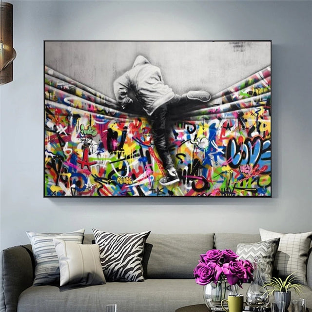 ChandeliersDecor.com-Banksy Wall Poster-Behind the Curtain Poster: Banksy Magic!