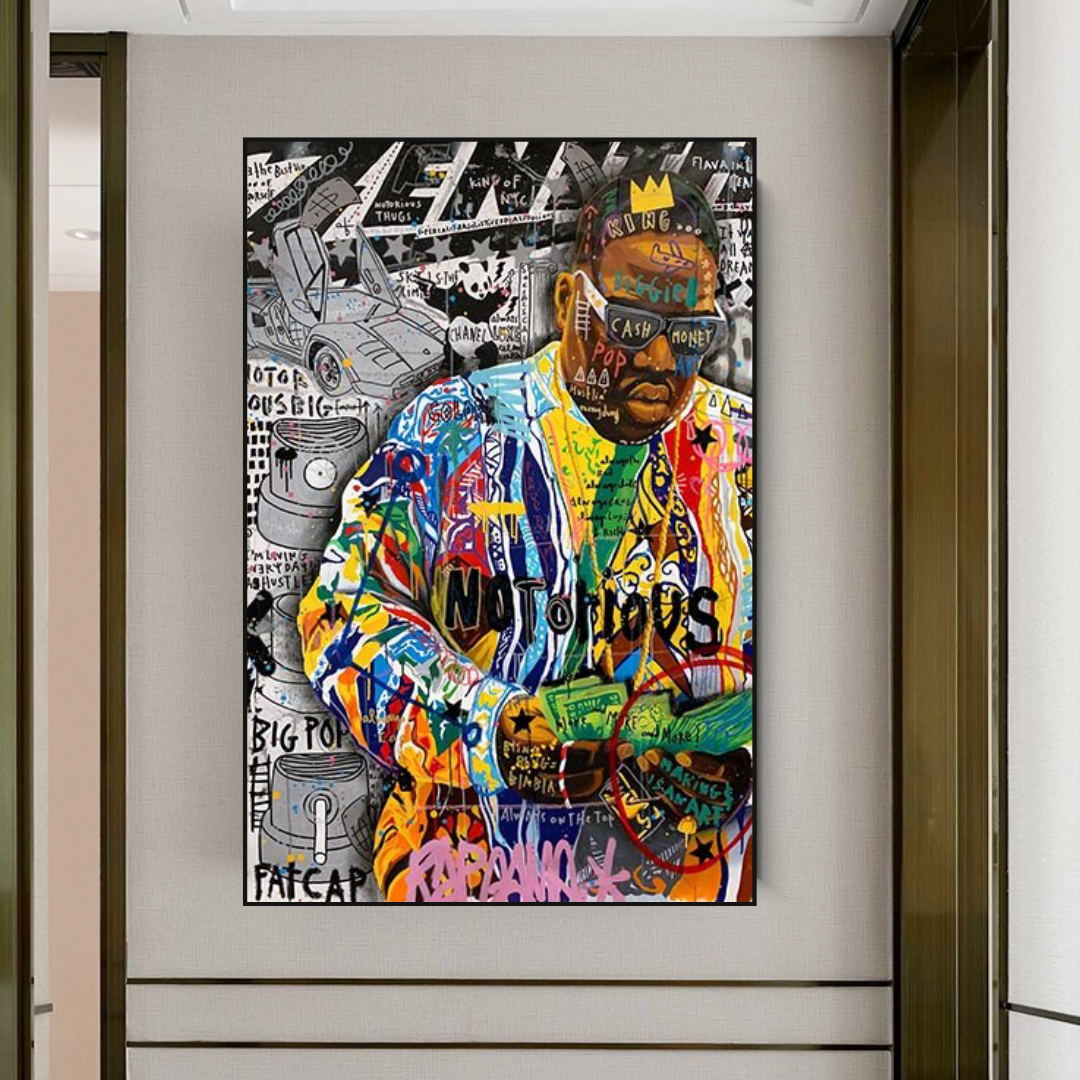 ChandeliersDecor.com-Musicians Wall Art-Biggie Smalls Iconic Singer Canvas Wall Art