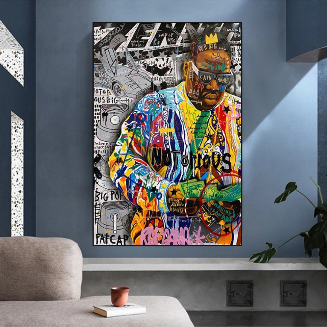 ChandeliersDecor.com-Musicians Wall Art-Biggie Smalls Iconic Singer Canvas Wall Art