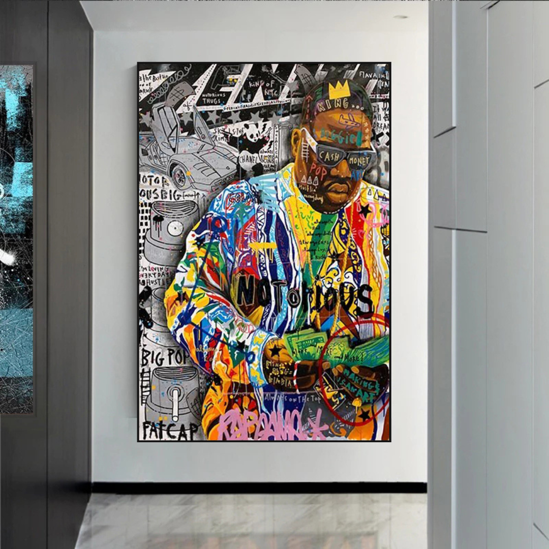 ChandeliersDecor.com-Musicians Wall Art-Biggie Smalls Iconic Singer Canvas Wall Art