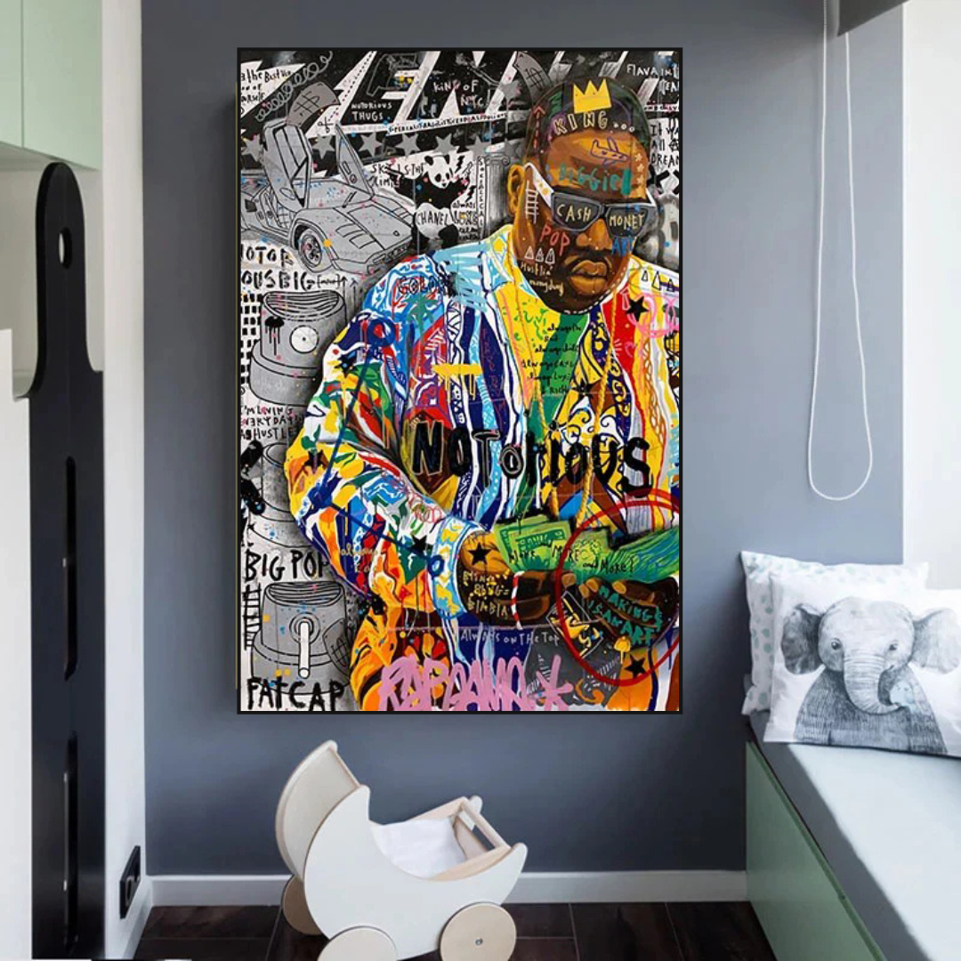 ChandeliersDecor.com-Musicians Wall Art-Biggie Smalls Iconic Singer Canvas Wall Art
