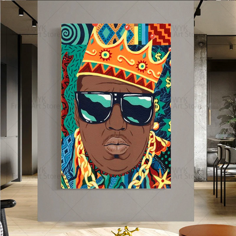 ChandeliersDecor.com-Musicians Wall Art-Biggie Smalls Rapper Canvas Wall Art - Authentic Collection