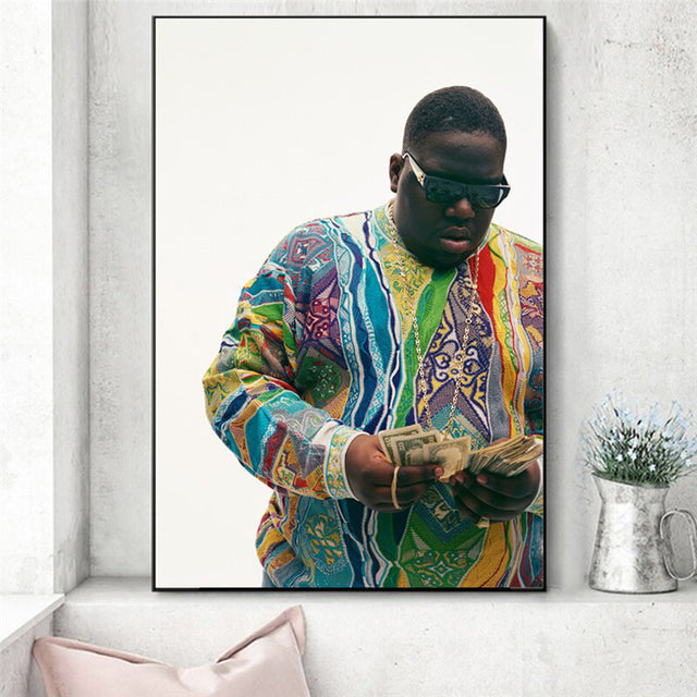 ChandeliersDecor.com-Musicians Wall Art-Biggie Smalls Rapper Canvas Wall Art: Love for Hip-Hop