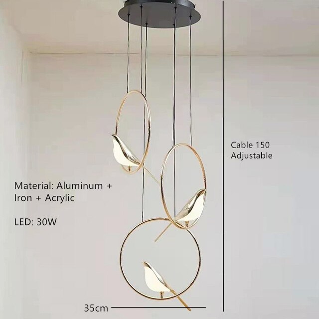 ChandeliersDecor.com-Kitchen Island-Bird Shaped Acrylic Chandelier: Elegant Lighting Solution