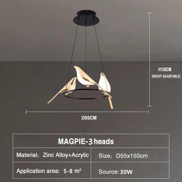 ChandeliersDecor.com-Kitchen Island-Bird Shaped Acrylic Chandelier: Elegant Lighting Solution