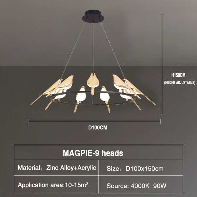 ChandeliersDecor.com-Kitchen Island-Bird Shaped Acrylic Chandelier: Elegant Lighting Solution