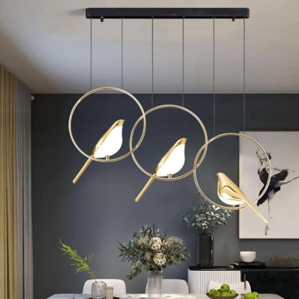ChandeliersDecor.com-Kitchen Island-Bird Shaped Acrylic Chandelier: Elegant Lighting Solution