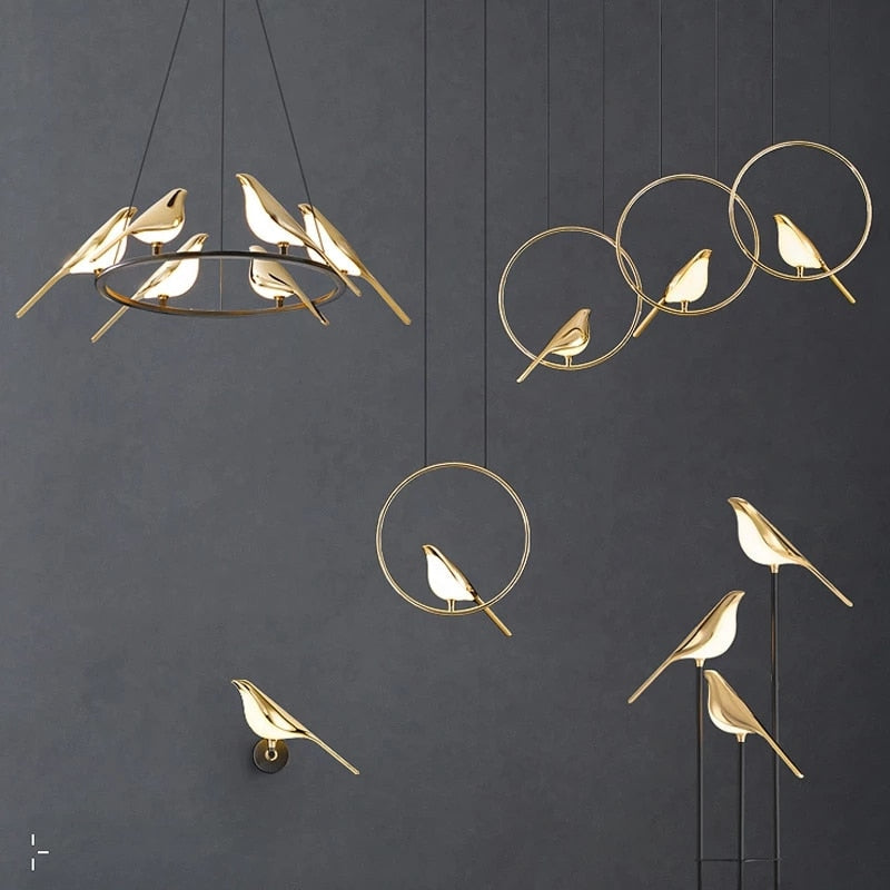 ChandeliersDecor.com-Kitchen Island-Bird Shaped Acrylic Chandelier: Elegant Lighting Solution