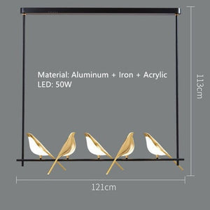 ChandeliersDecor.com-Kitchen Island-Bird Shaped Acrylic Chandelier: Elegant Lighting Solution