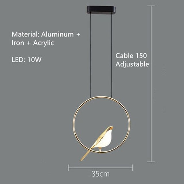 ChandeliersDecor.com-Kitchen Island-Bird Shaped Acrylic Chandelier: Elegant Lighting Solution