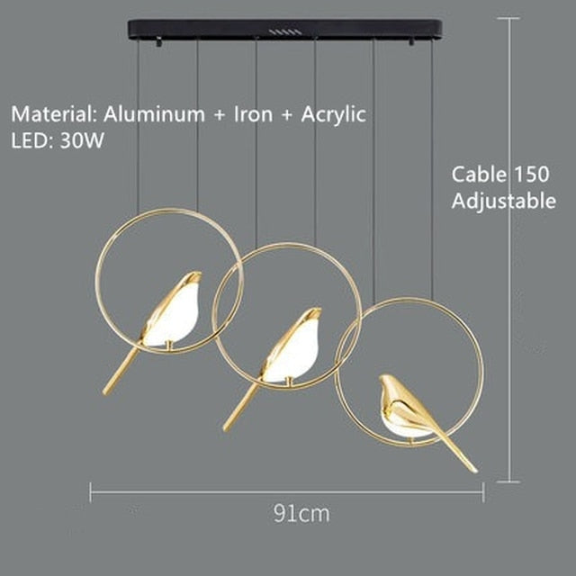 ChandeliersDecor.com-Kitchen Island-Bird Shaped Acrylic Chandelier: Elegant Lighting Solution