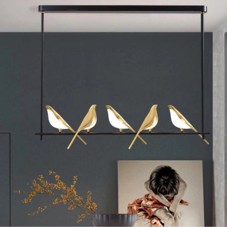ChandeliersDecor.com-Kitchen Island-Bird Shaped Acrylic Chandelier: Elegant Lighting Solution