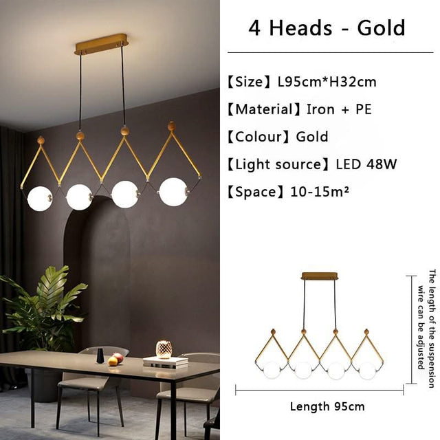 ChandeliersDecor.com-Kitchen Island-Black and Gold Globe LED - Glass Balls Hanging Light