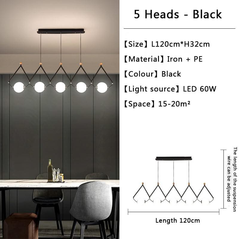 ChandeliersDecor.com-Kitchen Island-Black and Gold Globe LED - Glass Balls Hanging Light