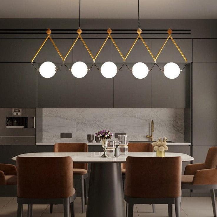 ChandeliersDecor.com-Kitchen Island-Black and Gold Globe LED - Glass Balls Hanging Light