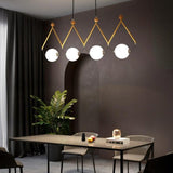 ChandeliersDecor.com-Kitchen Island-Black and Gold Globe LED - Glass Balls Hanging Light