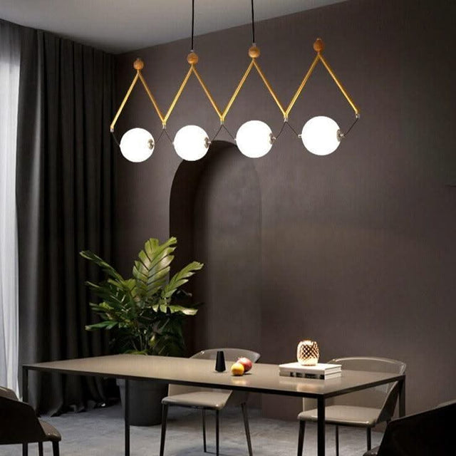 ChandeliersDecor.com-Kitchen Island-Black and Gold Globe LED - Glass Balls Hanging Light