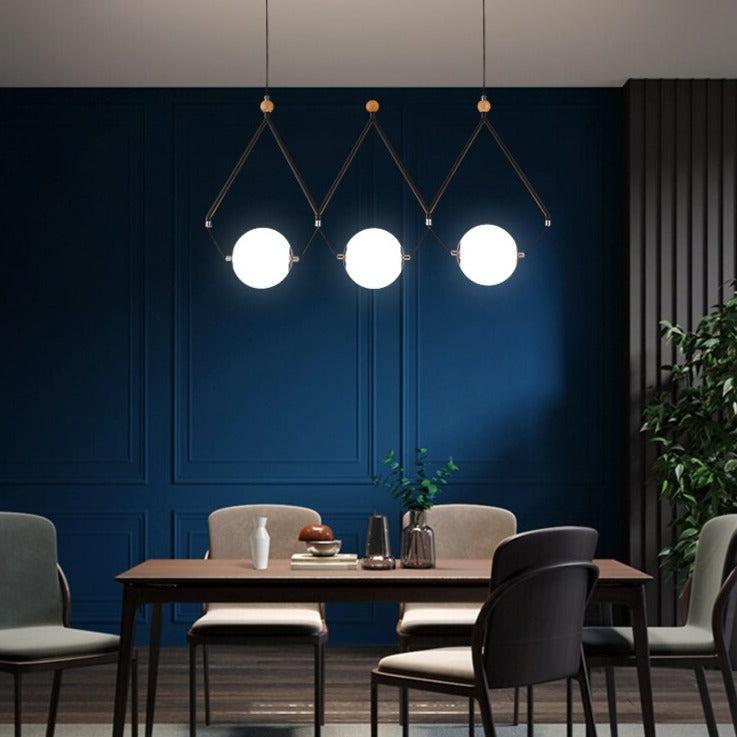 ChandeliersDecor.com-Kitchen Island-Black and Gold Globe LED - Glass Balls Hanging Light