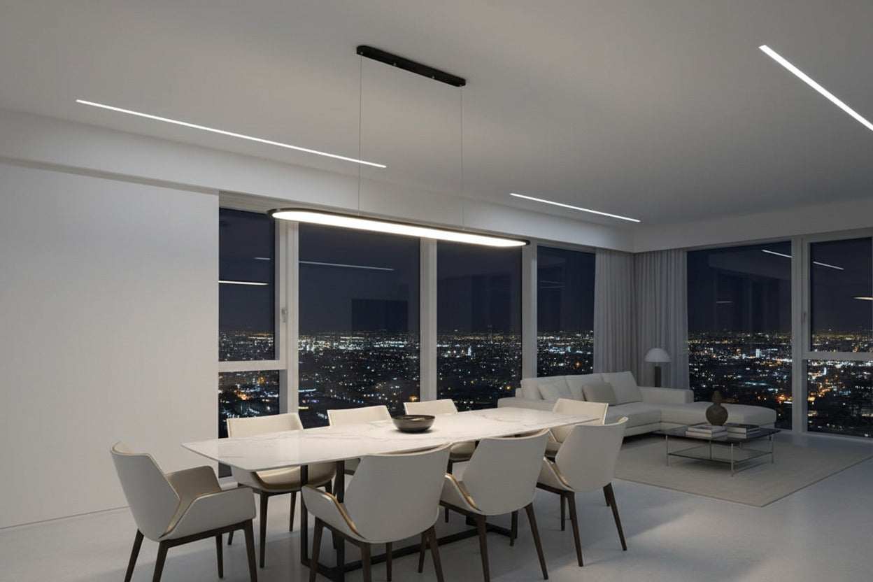 Black LED Pendant Lights - Modern Minimalist Design-ChandeliersDecor.com