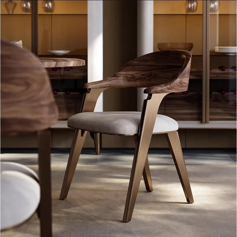 ChandeliersDecor.com-Dining Chairs-Black Walnut Solid Wood Dining Chair