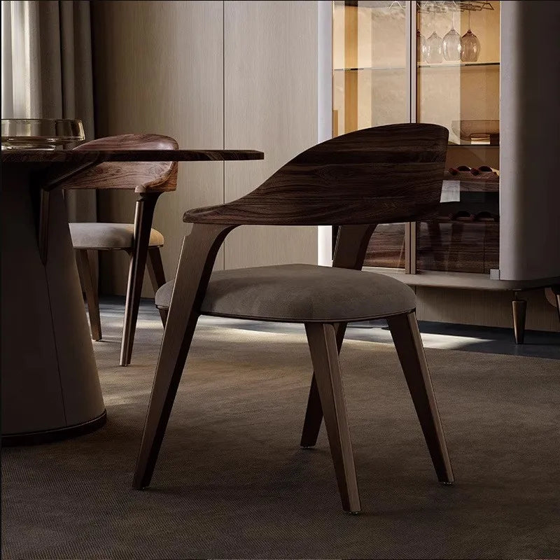 ChandeliersDecor.com-Dining Chairs-Black Walnut Solid Wood Dining Chair