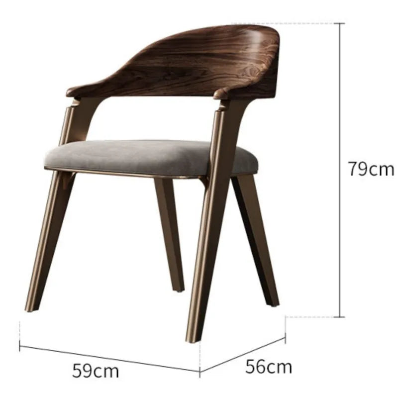 ChandeliersDecor.com-Dining Chairs-Black Walnut Solid Wood Dining Chair