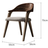 ChandeliersDecor.com-Dining Chairs-Black Walnut Solid Wood Dining Chair