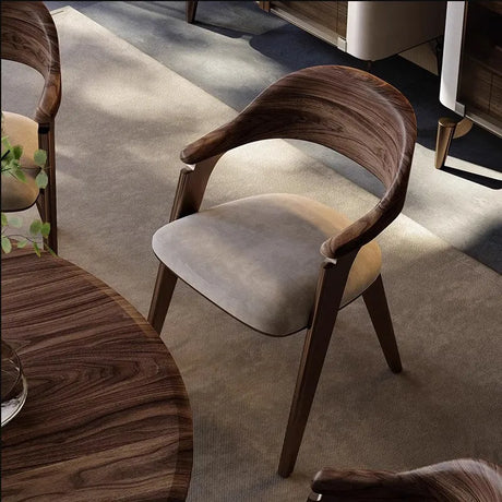 ChandeliersDecor.com-Dining Chairs-Black Walnut Solid Wood Dining Chair