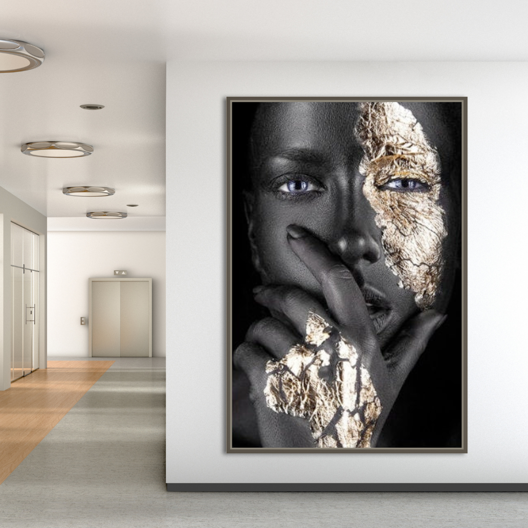 ChandeliersDecor.com-Wall Posters-Black Woman Masked Wall Art: Expressive and Empowering Pieces