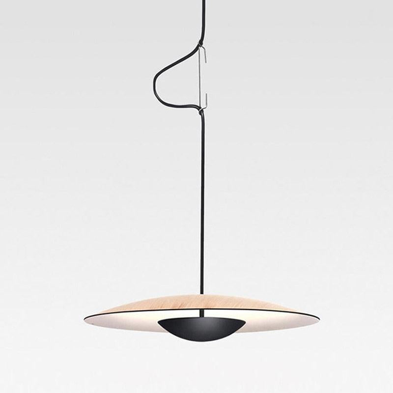 ChandeliersDecor.com-Pendant Lights-Black Wood Grain LED Pendant Light - Dining Room Design