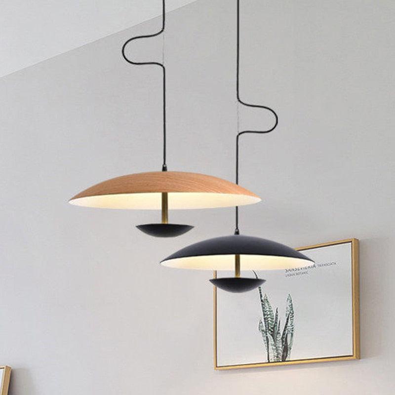 ChandeliersDecor.com-Pendant Lights-Black Wood Grain LED Pendant Light - Dining Room Design
