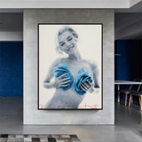 ChandeliersDecor.com-Wall Posters-Blue Flowers Marilyn Poster - Vibrant Floral Art Prints